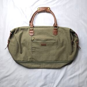MyMealivos Canvas Army Green Weekender Bag with Shoe Pouch